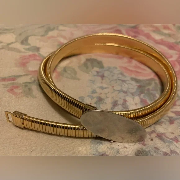 gold luxury | Accessories | 7s Gold Oval Stretch Disco Belt  display picture 2